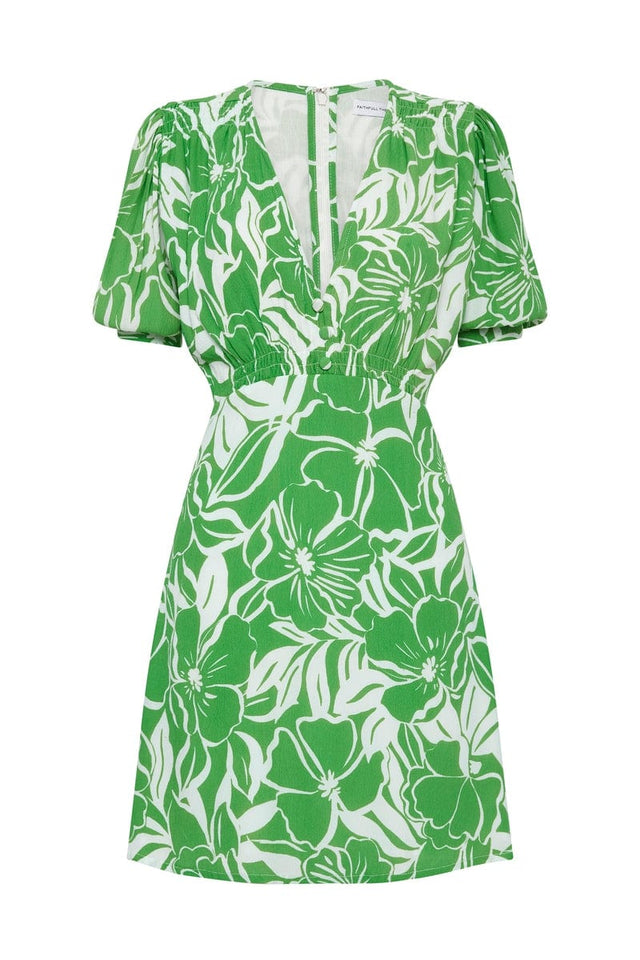 La Castella Mini Dress El Marsa Floral Print Green IL MEDITERRANEO Mini Dress