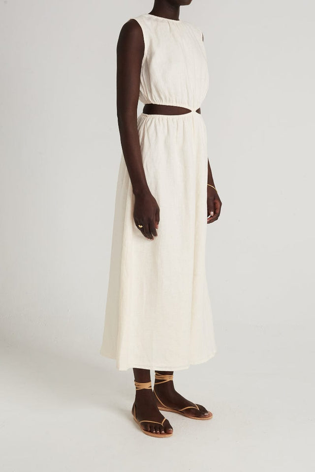 Las Flores Maxi Dress Plain Shell - Final Sale