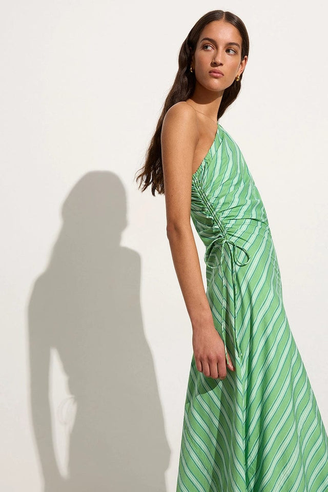 Laureles Maxi Dress Akaia Stripe Green