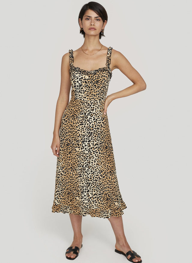 Le Cinq Animal Print  Noemie Midi Dress - Final Sale LA FEMME Midi Dress