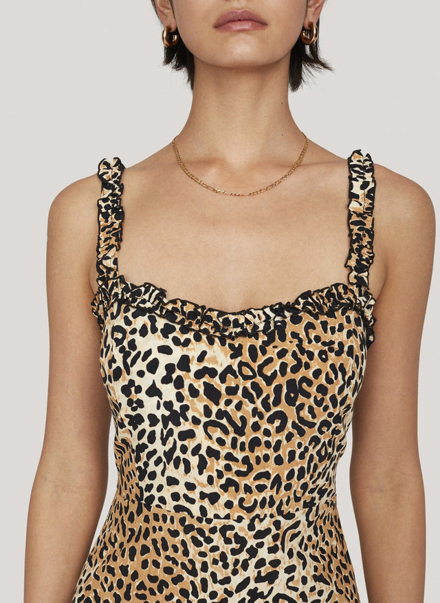 Le Cinq Animal Print  Noemie Midi Dress - Final Sale LA FEMME Midi Dress