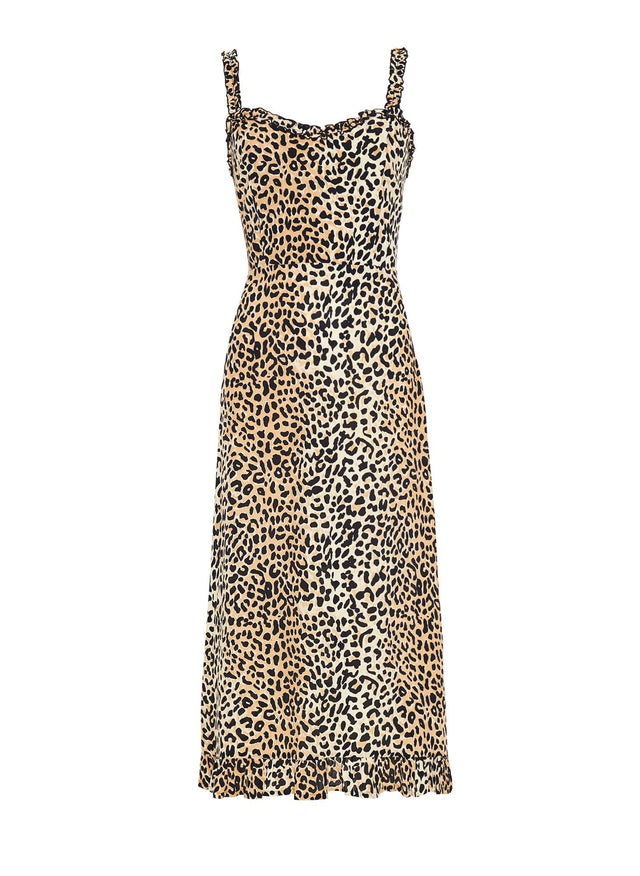 Le Cinq Animal Print  Noemie Midi Dress - Final Sale LA FEMME Midi Dress