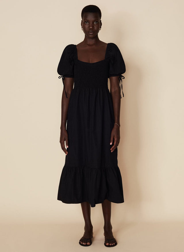 Lithana Midi Dress Plain Black - Final Sale VACANCES Midi Dress