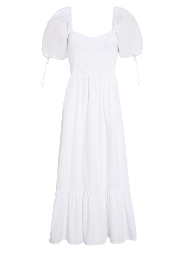 Lithana Midi Dress Plain White - Final Sale VACANCES Midi Dress
