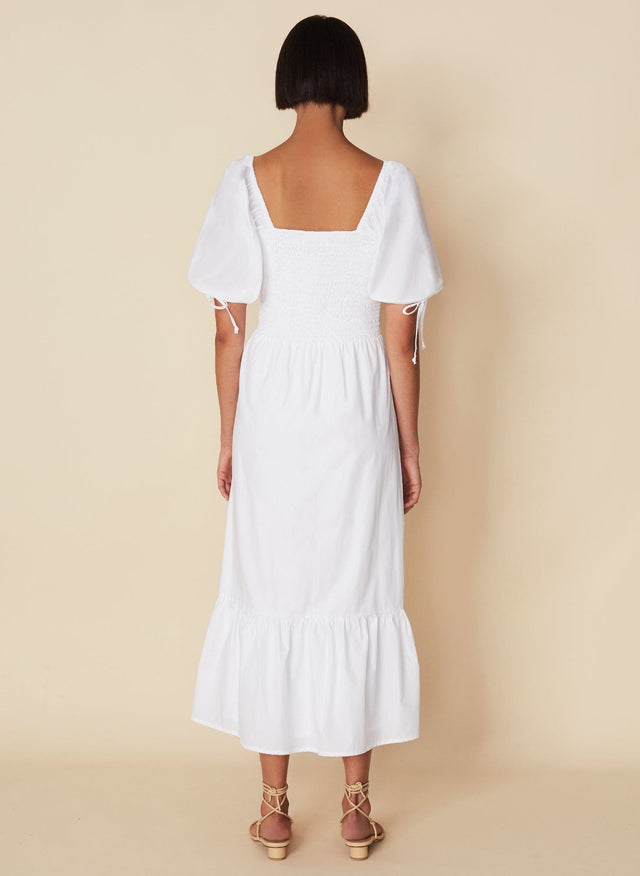 Lithana Midi Dress Plain White - Final Sale VACANCES Midi Dress