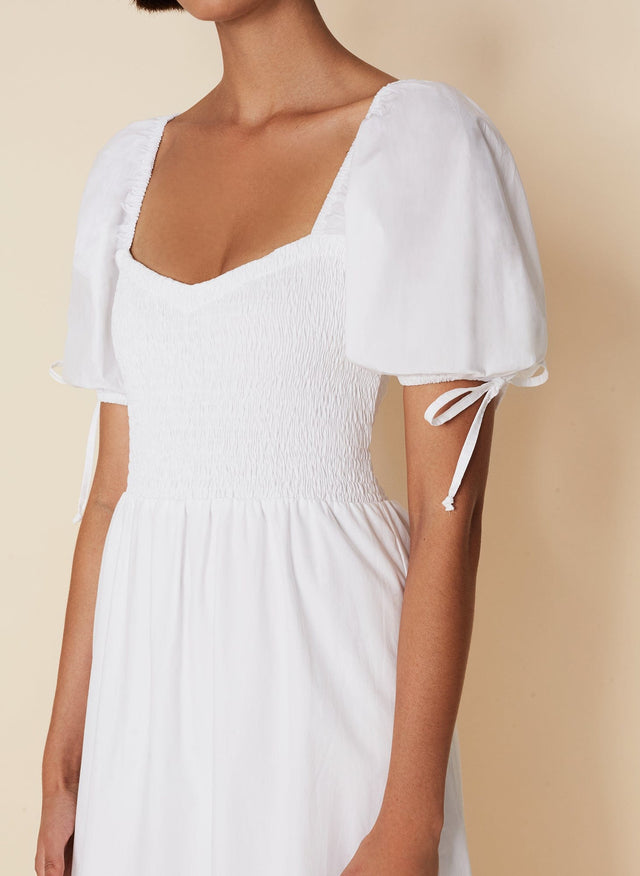 Lithana Midi Dress Plain White - Final Sale VACANCES Midi Dress