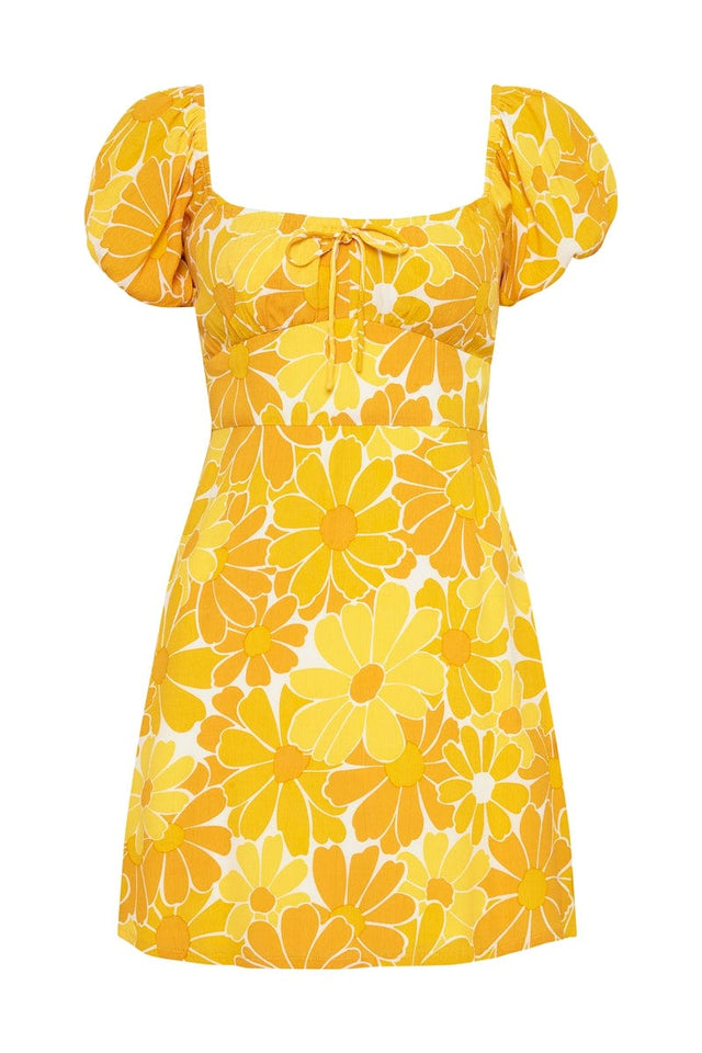 Lovita Mini Dress Canaria Floral Marigold ISLAS Mini Dress