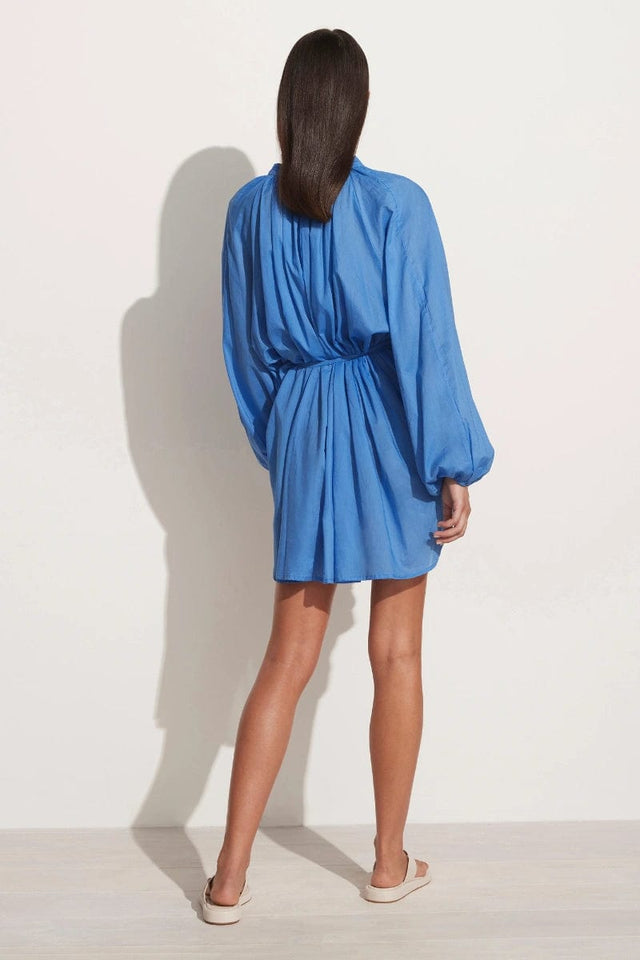 Lucita Smock Dress Plain Mediterranean Blue - Final Sale