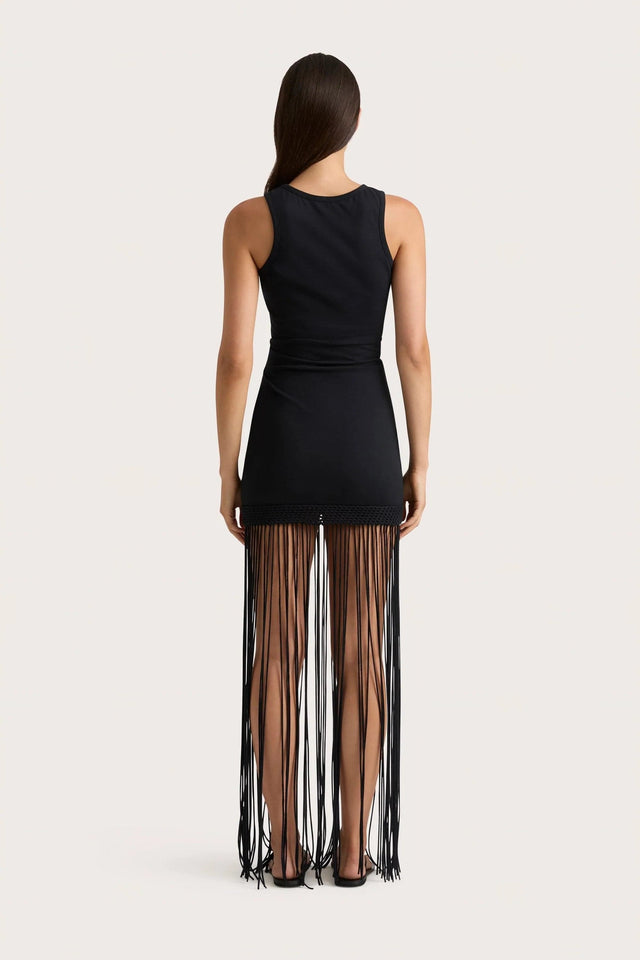 Maceio Fringed Dress Black