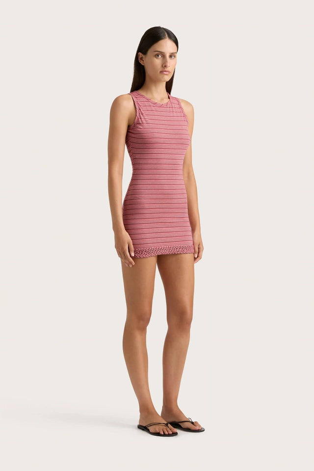 Maceio Mini Dress Vermillion Stripe