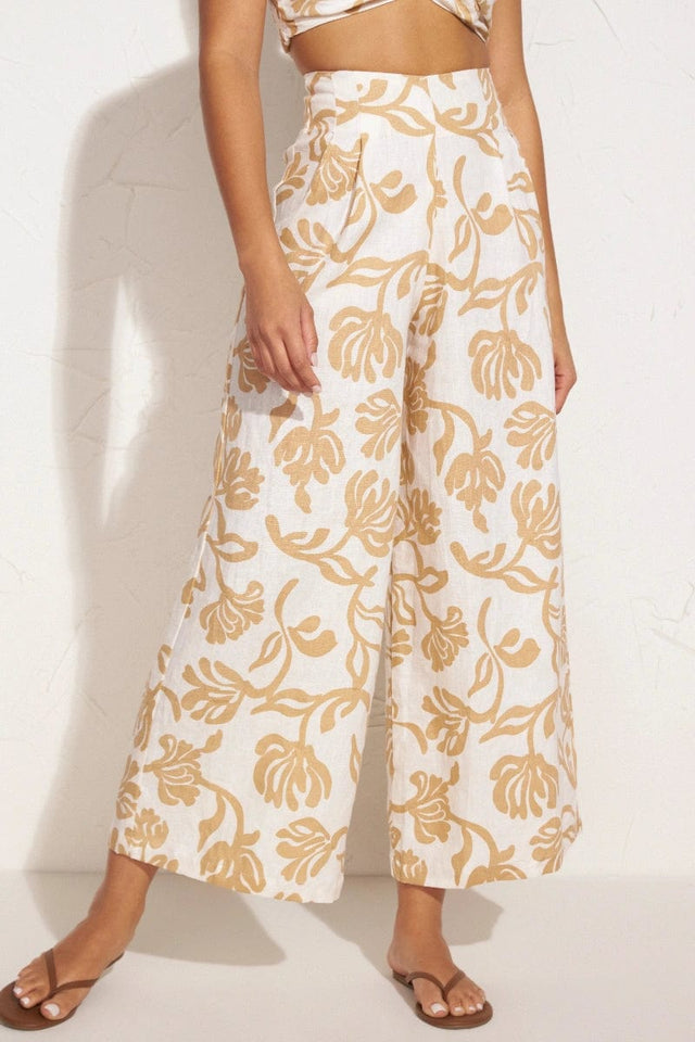 Malta Pants Ensola Floral Print Oat - Final Sale