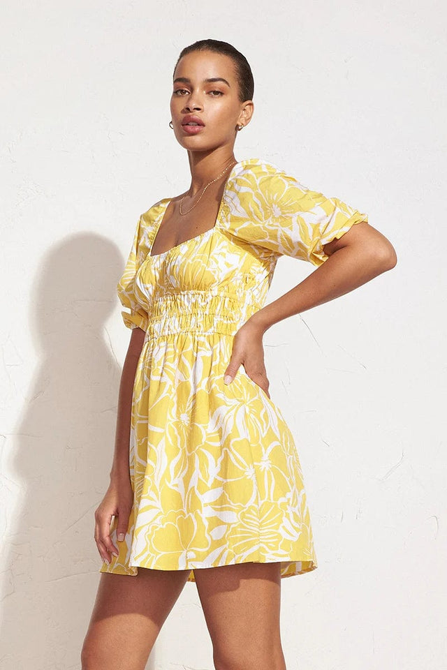 Marinelli Mini Dress El Marsa Floral Print Marigold - Final Sale