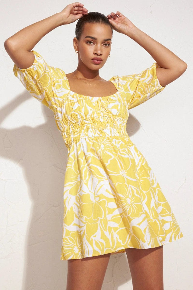 Marinelli Mini Dress El Marsa Floral Print Marigold - Final Sale