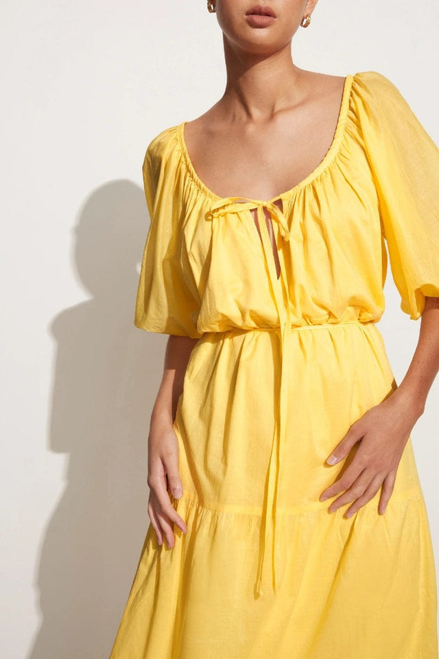 Marloe Maxi Dress Plain Lemon - Final Sale