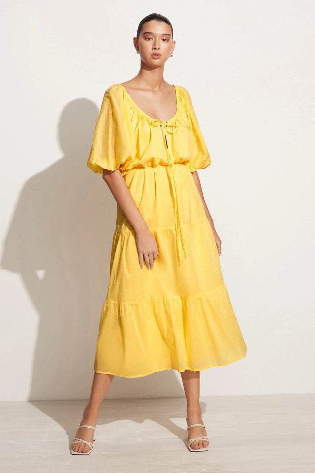 Marloe Maxi Dress Plain Lemon - Final Sale