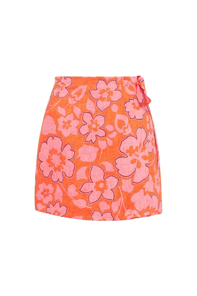 Marsala Wrap Skirt Paraiso Floral Print ISLAS Skirts