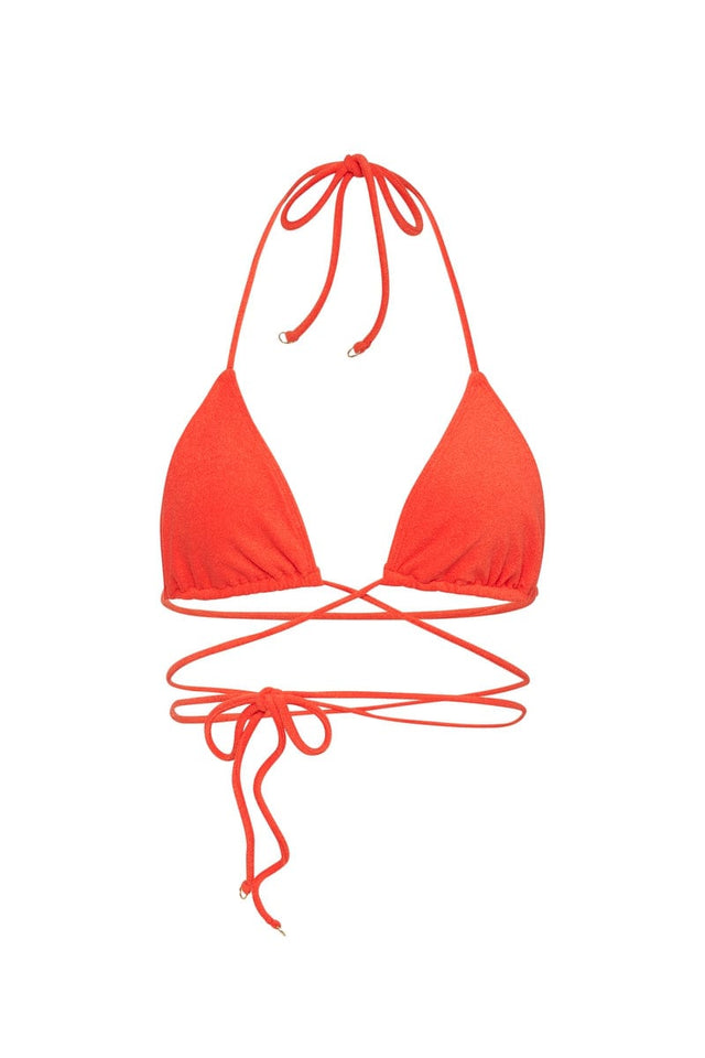 Marzia Bikini Top Morange Towelling - Final Sale