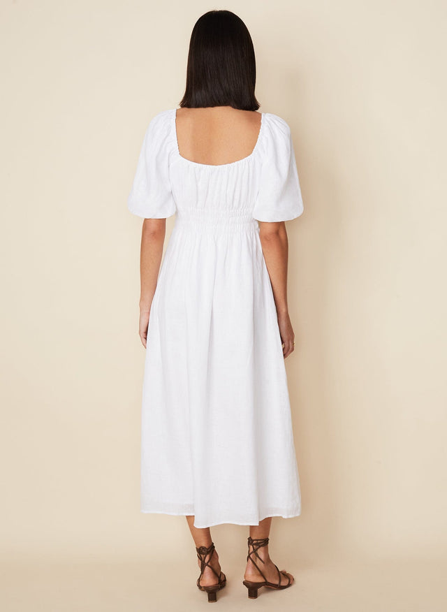 Maurelle Midi Dress Plain White - Final Sale LE DESERT Midi Dress