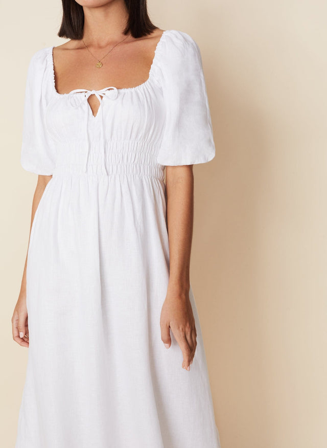 Maurelle Midi Dress Plain White - Final Sale LE DESERT Midi Dress