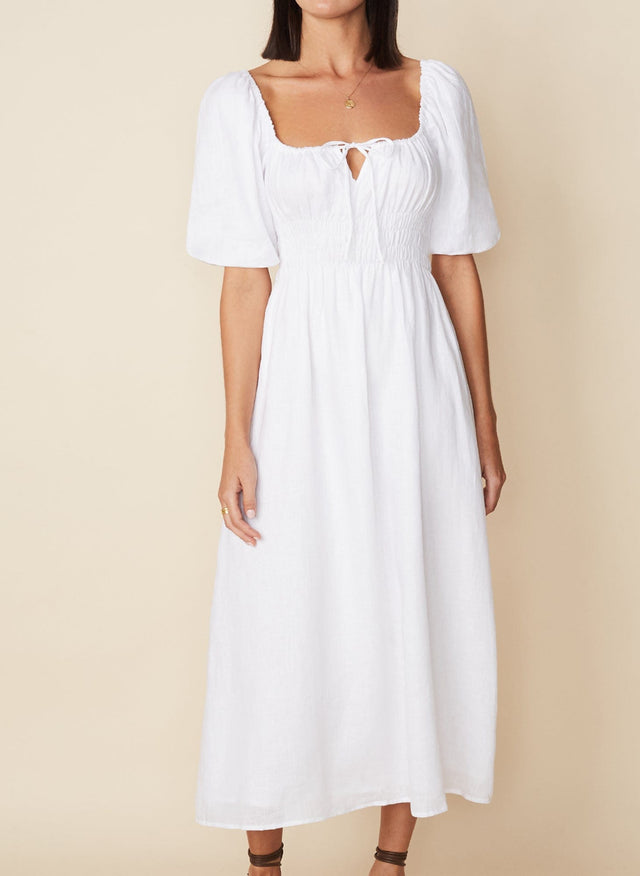 Maurelle Midi Dress Plain White - Final Sale LE DESERT Midi Dress