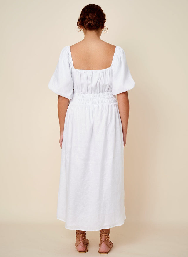 Maurelle Midi Dress Plain White - Final Sale LE DESERT Midi Dress