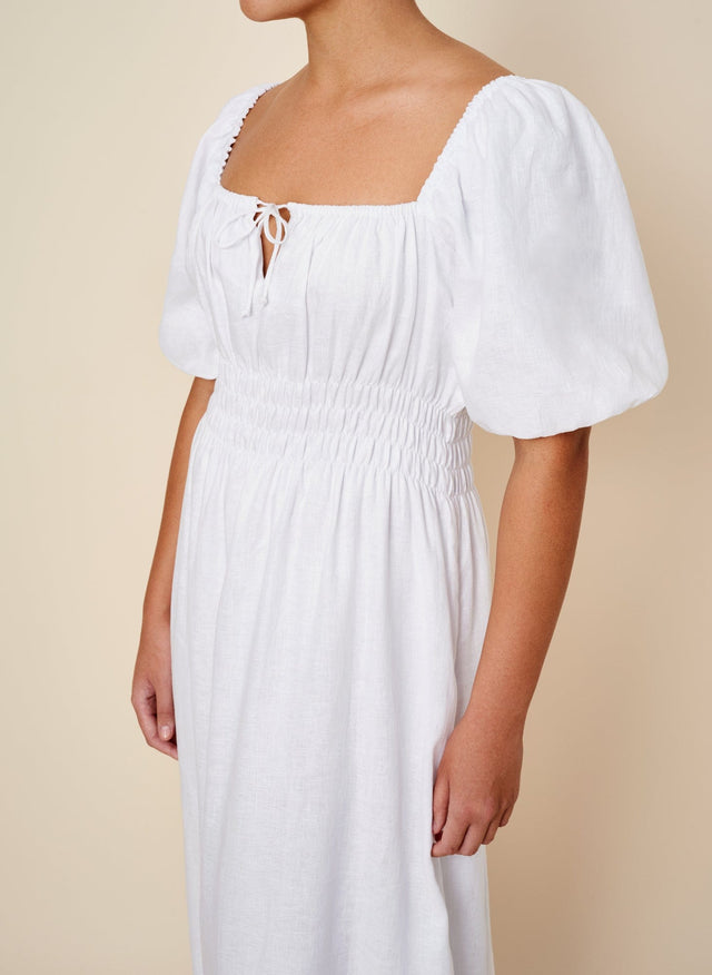Maurelle Midi Dress Plain White - Final Sale LE DESERT Midi Dress