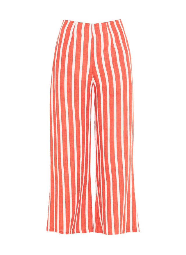 Mazur Stripe Print  Tangerine  Tomas Pants - Final Sale LAS NOMADA Pants