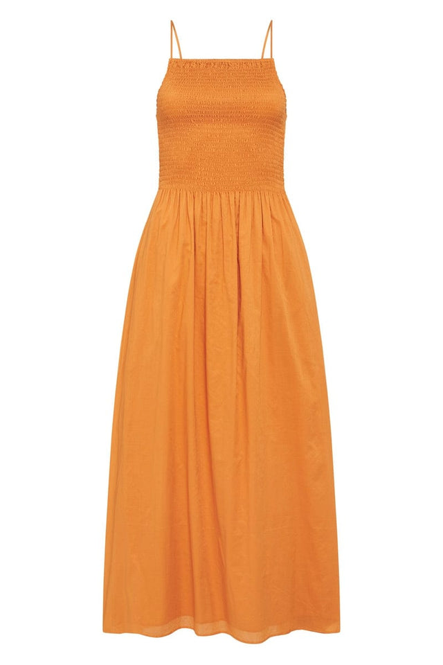 Nolie Midi Dress Plain Manderin EL SOL Midi Dress