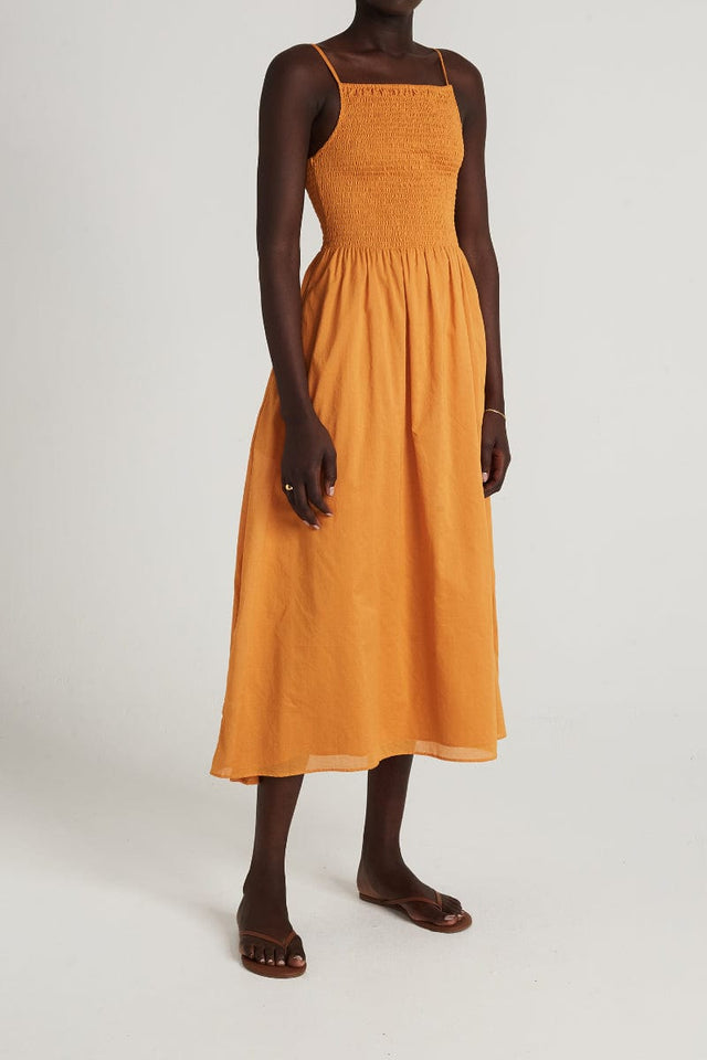 Nolie Midi Dress Plain Manderin - Final Sale