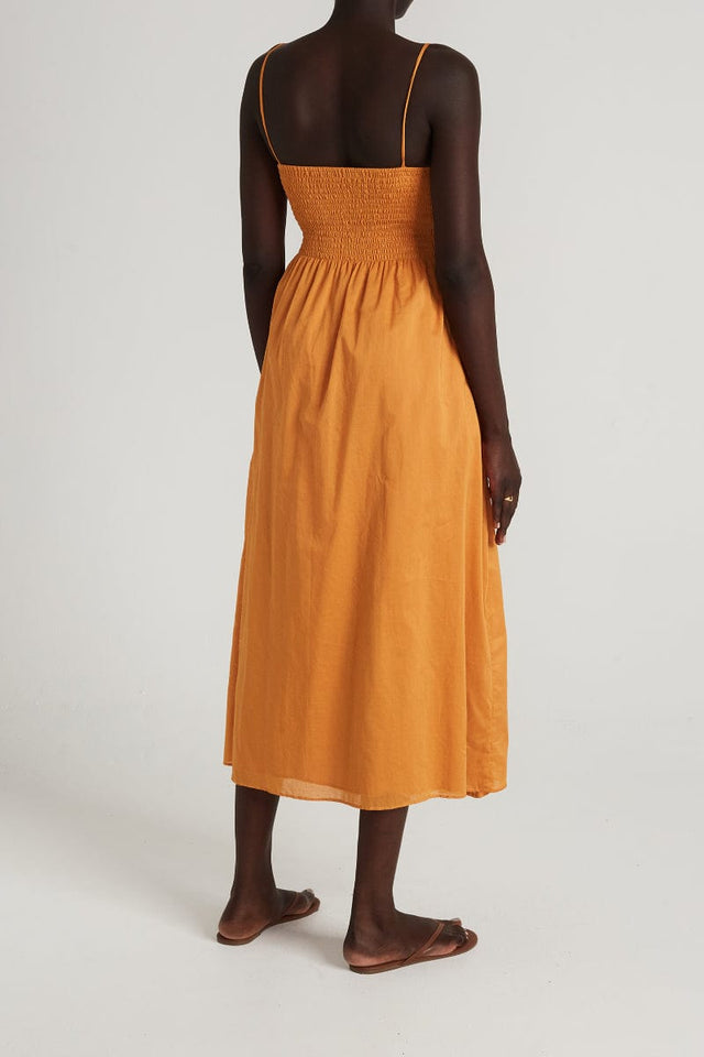 Nolie Midi Dress Plain Manderin - Final Sale