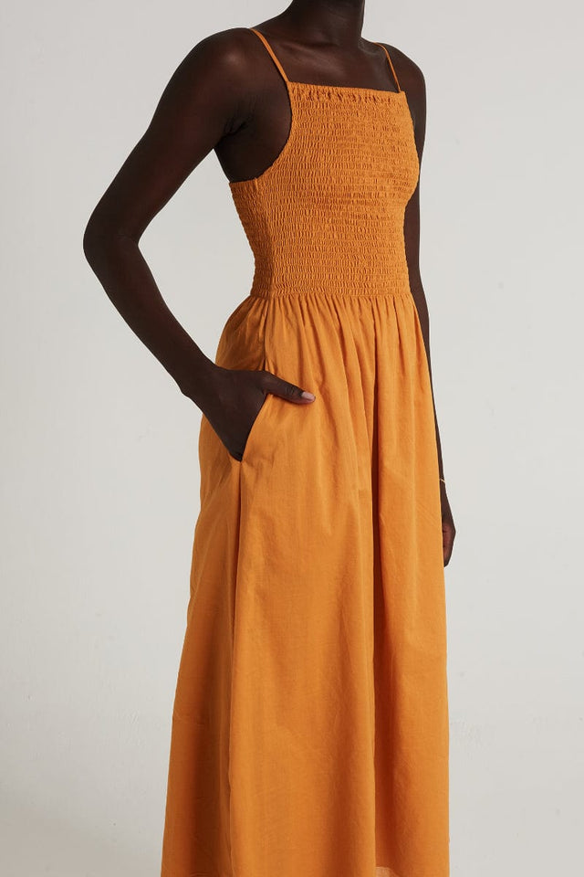 Nolie Midi Dress Plain Manderin - Final Sale