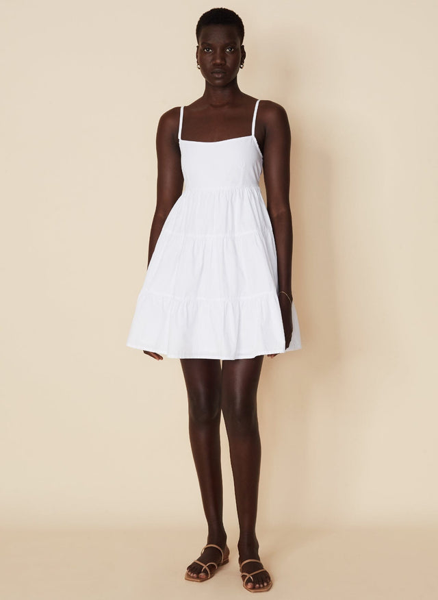 Octavia Mini Dress Plain White - Final Sale VACANCES Mini Dress