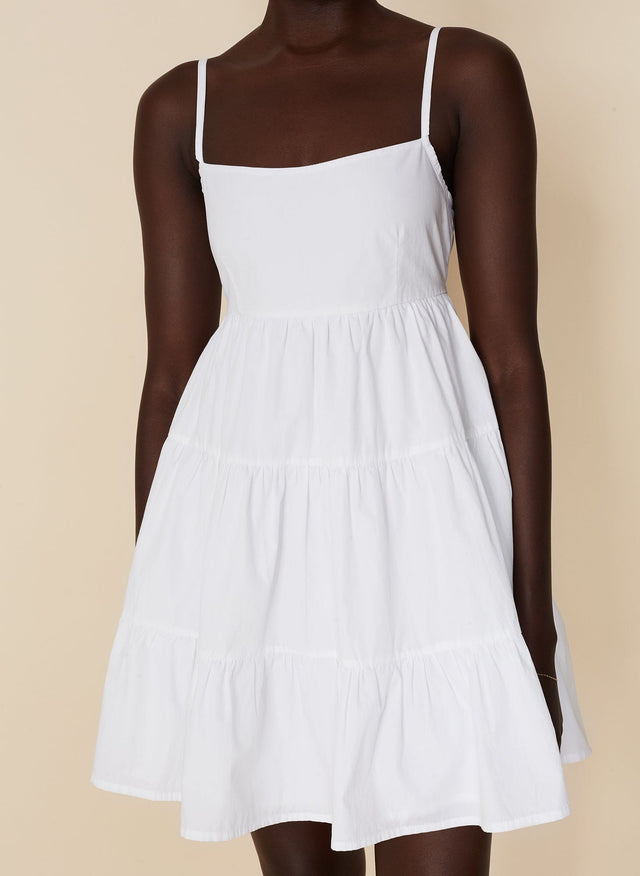 Octavia Mini Dress Plain White - Final Sale VACANCES Mini Dress