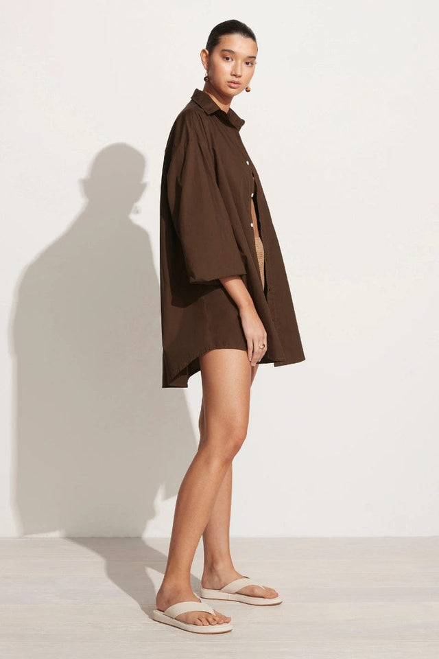 Pontia Shirt Dress Plain Dark Chocolate - Final Sale