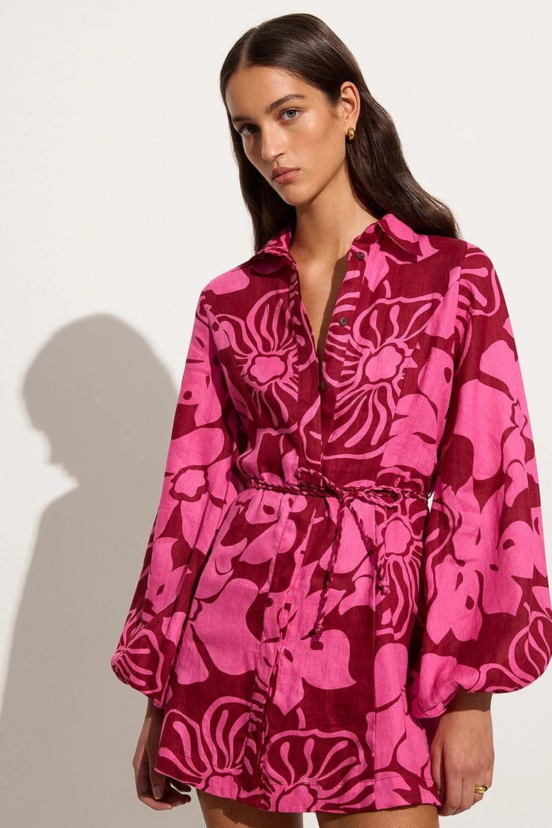 Rae Mini Dress Mica Floral Pink - Faithfull the Brand AU