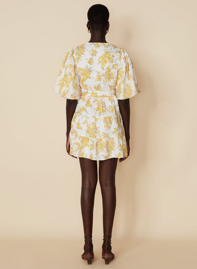 Rooney Wrap Mini Dress Linden Floral Print - Final Sale VACANCES Mini Dress