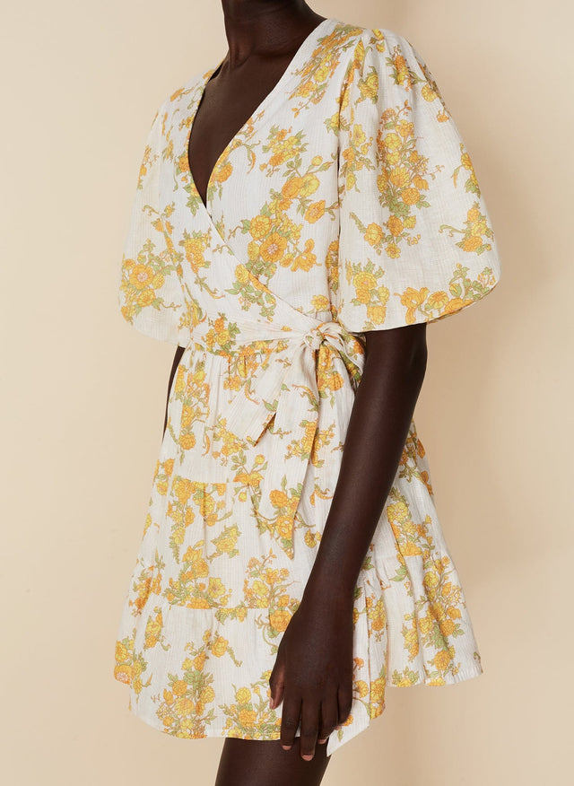Rooney Wrap Mini Dress Linden Floral Print - Final Sale VACANCES Mini Dress