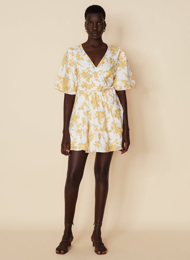 Rooney Wrap Mini Dress Linden Floral Print - Final Sale VACANCES Mini Dress