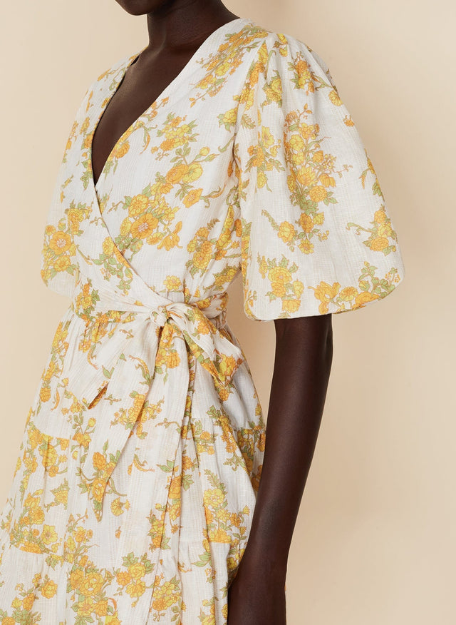 Rooney Wrap Mini Dress Linden Floral Print - Final Sale VACANCES Mini Dress
