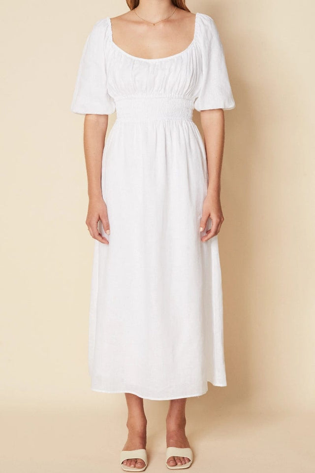 Shay Midi Dress Plain White - Final Sale
