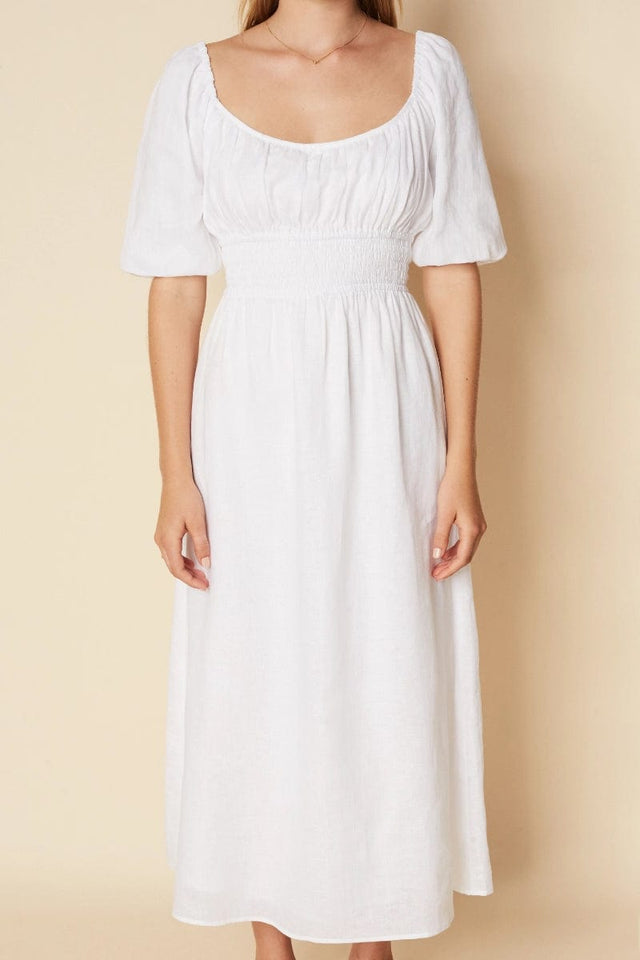 Shay Midi Dress Plain White - Final Sale