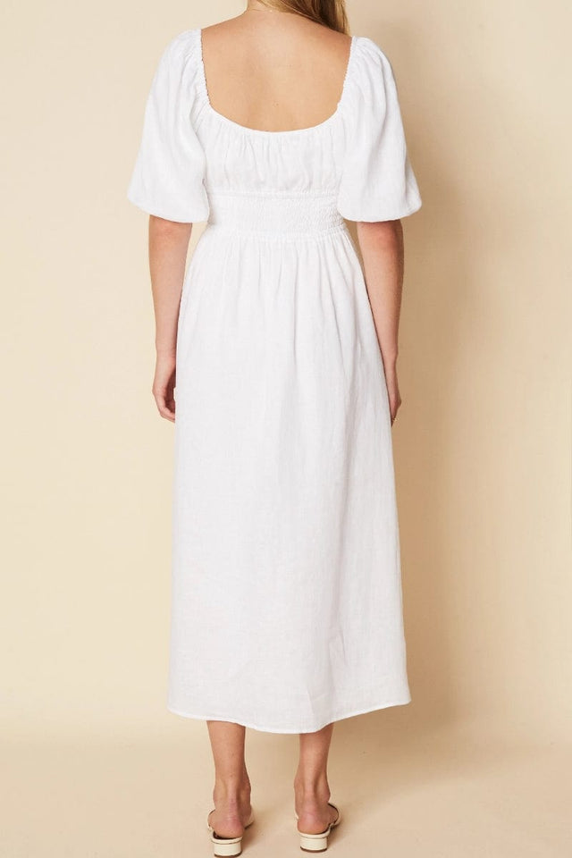 Shay Midi Dress Plain White - Final Sale