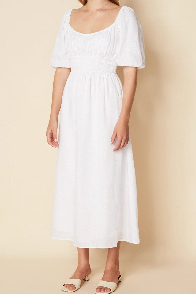Shay Midi Dress Plain White - Final Sale