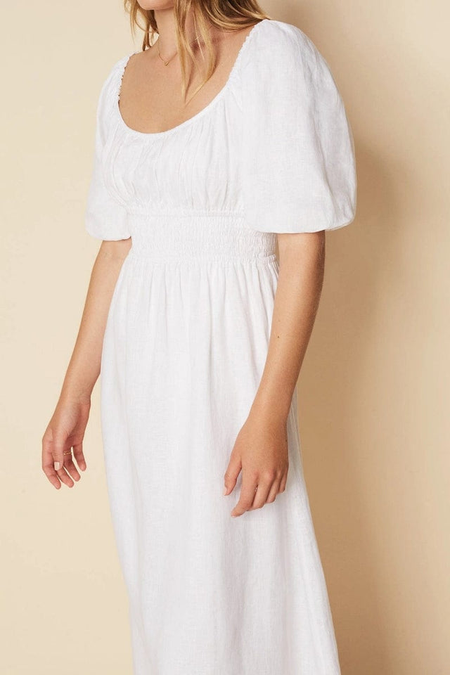 Shay Midi Dress Plain White - Final Sale
