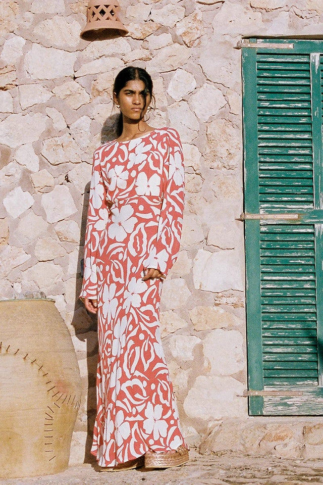 Shiva Maxi Dress Pavito Floral Watermelon - Final Sale