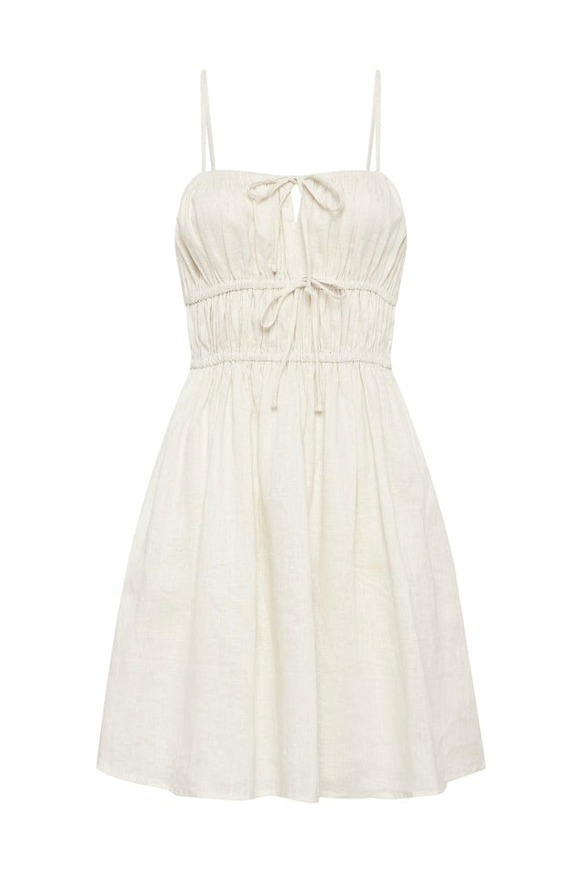 Shivka Mini Dress Plain Egg Shell IL MEDITERRANEO Mini Dress