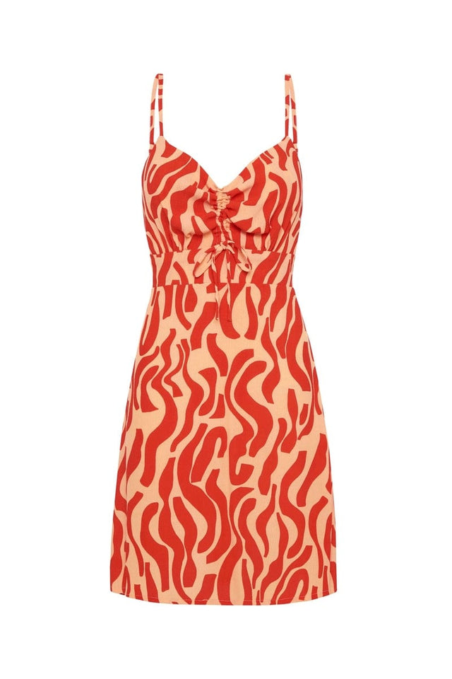 Skyea Mini Dress La Cateau Print Red MIRAGE APPAREL Mini Dress