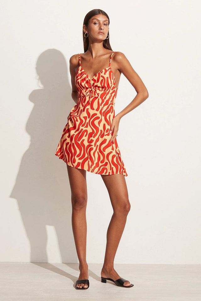 Skyea Mini Dress La Cateau Print Red MIRAGE APPAREL Mini Dress