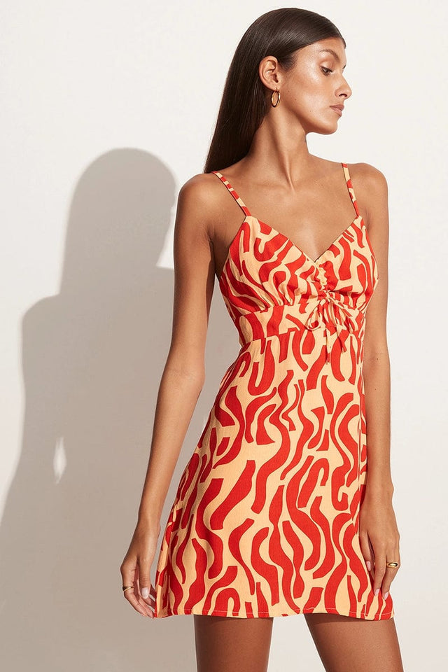 Skyea Mini Dress La Cateau Print Red MIRAGE APPAREL Mini Dress