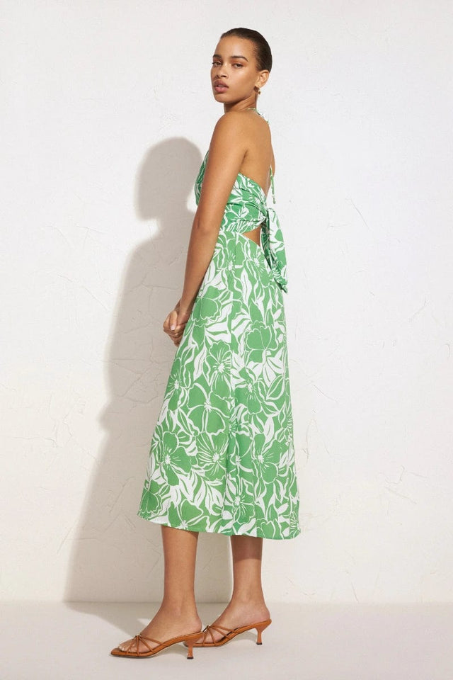 Taormina Midi Dress El Marsa Floral Print Green - Final Sale